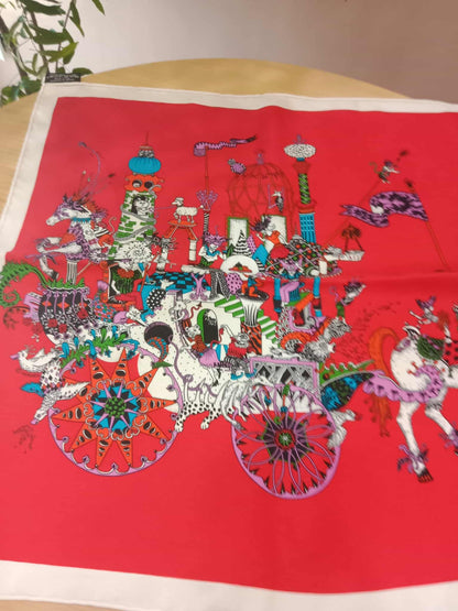 Hermes Scarf in the "La Folle Parade" Design