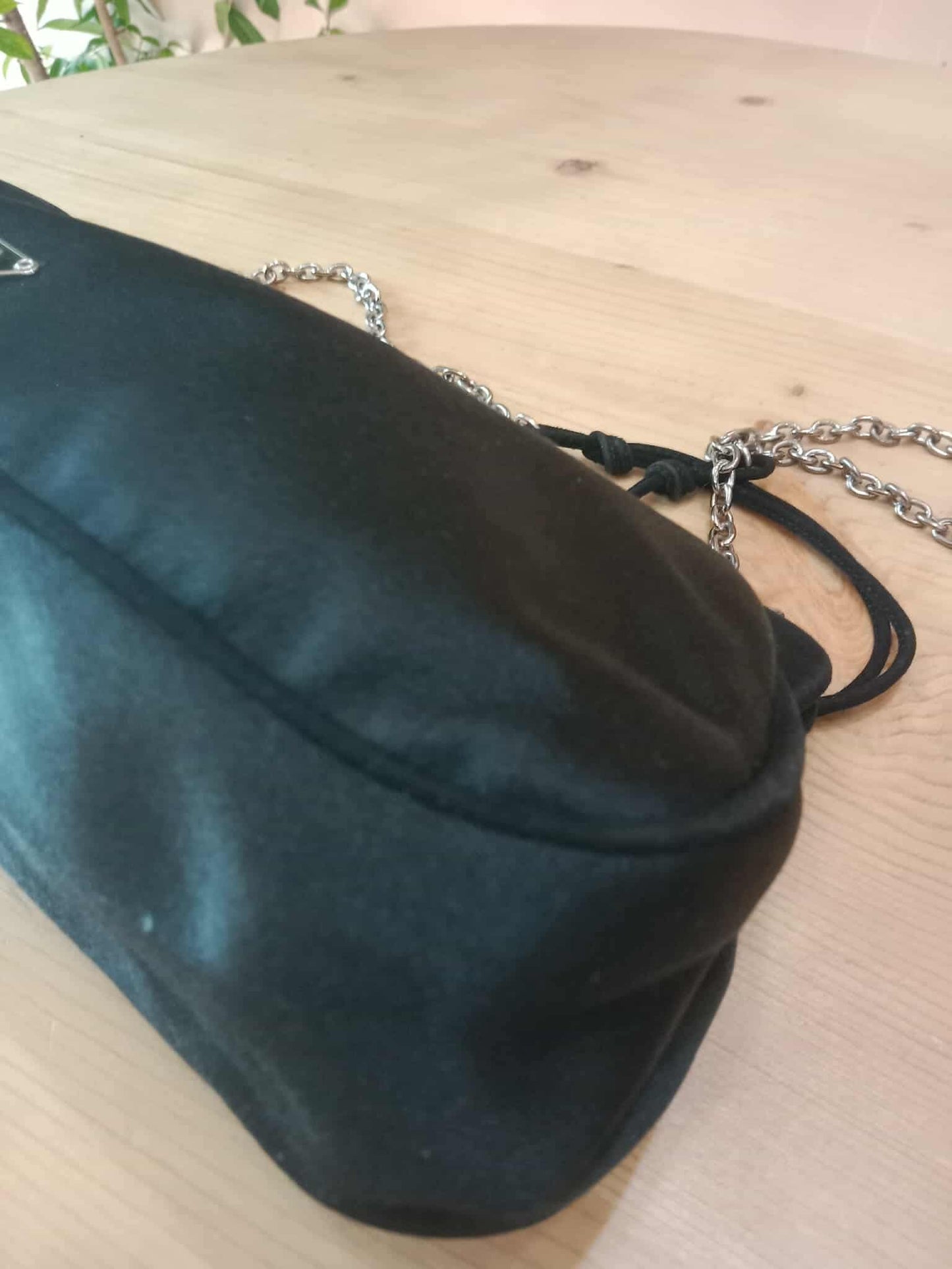 Prada Black Satin Raso Chic Kisslock Eastwest Bag