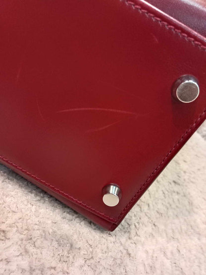 Hermes Kelly 32 Rouge Boxcalf Stamp E Square 2001