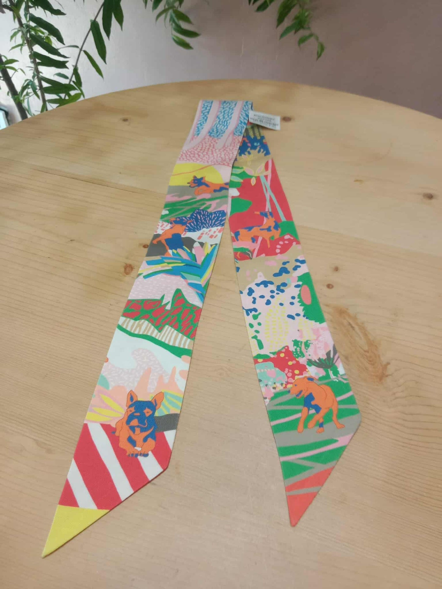 Hermes "En Liberte" Multicolor Design Silk Twilly