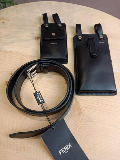 Fendi Belt Two Pouch Black