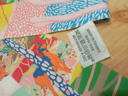 Hermes "En Liberte" Multicolor Design Silk Twilly