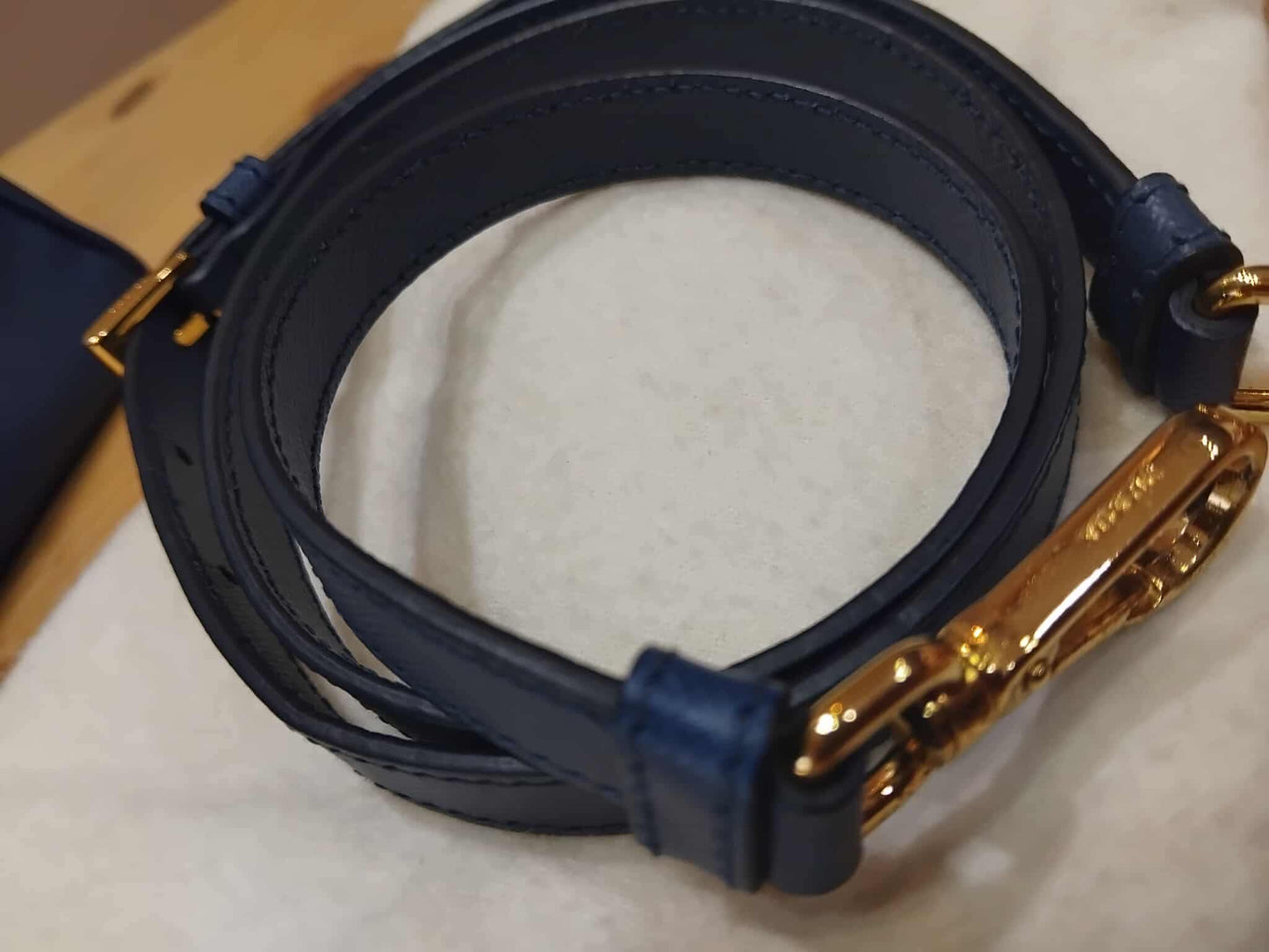Prada Saffiano Lux Double Zip Tote Bag Blue GHW (208)