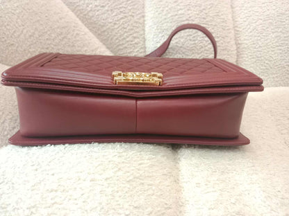 Chanel Boy Flap New Medium Burgundy Lambskin Series 22
