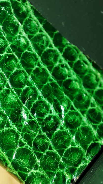 Hermes Lizard Green Vintage Bag Stamp O Circle 1985