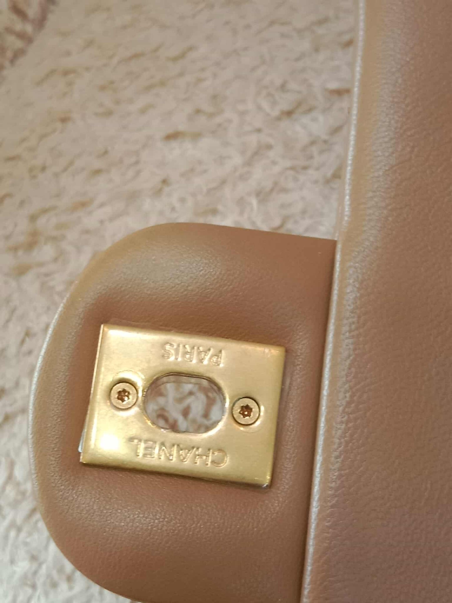 Chanel Seasonal Flap Heart Charms Beige Microchipped