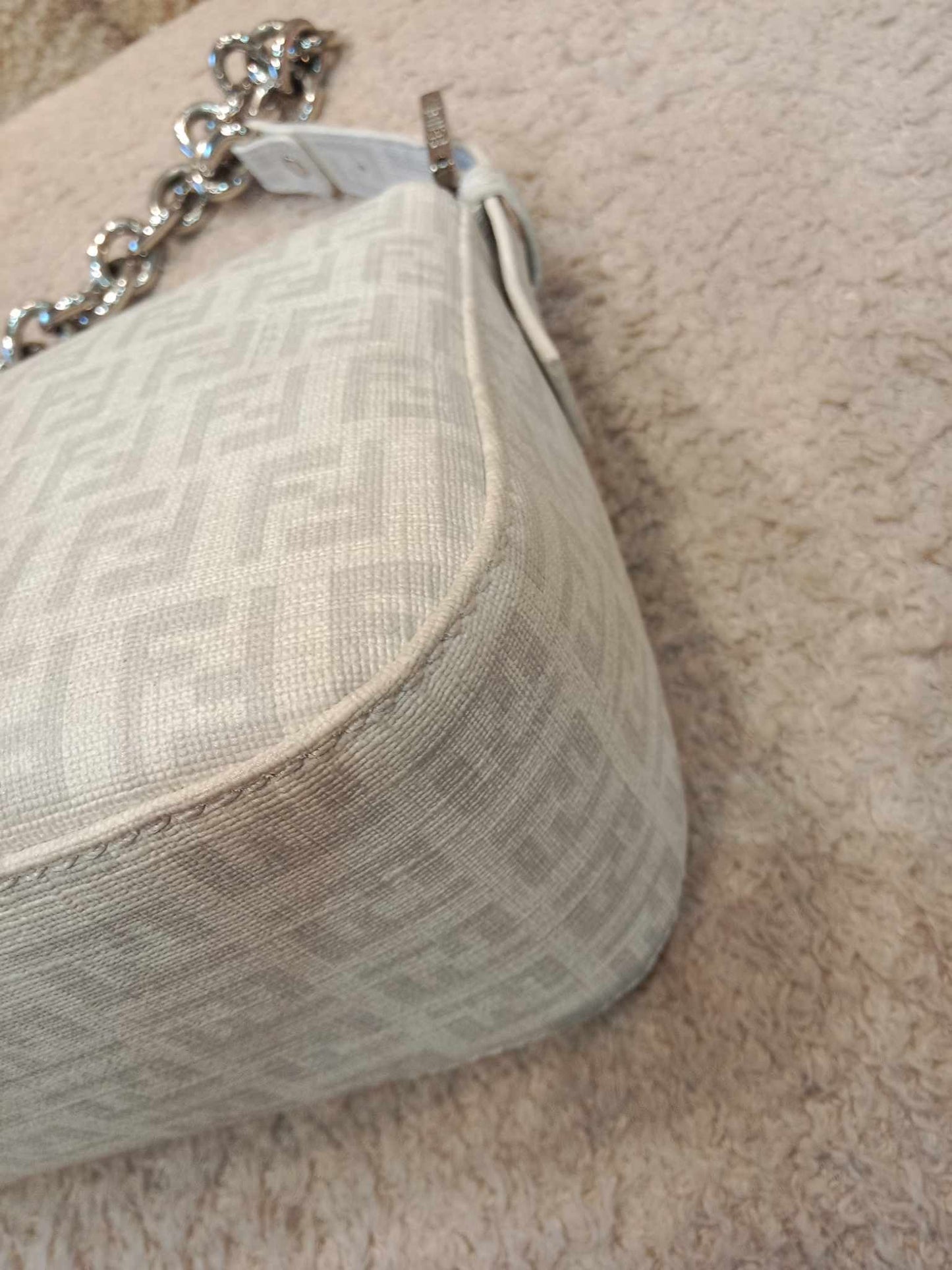 Fendi Baguette Zia Bag Zucchino PU Handbag