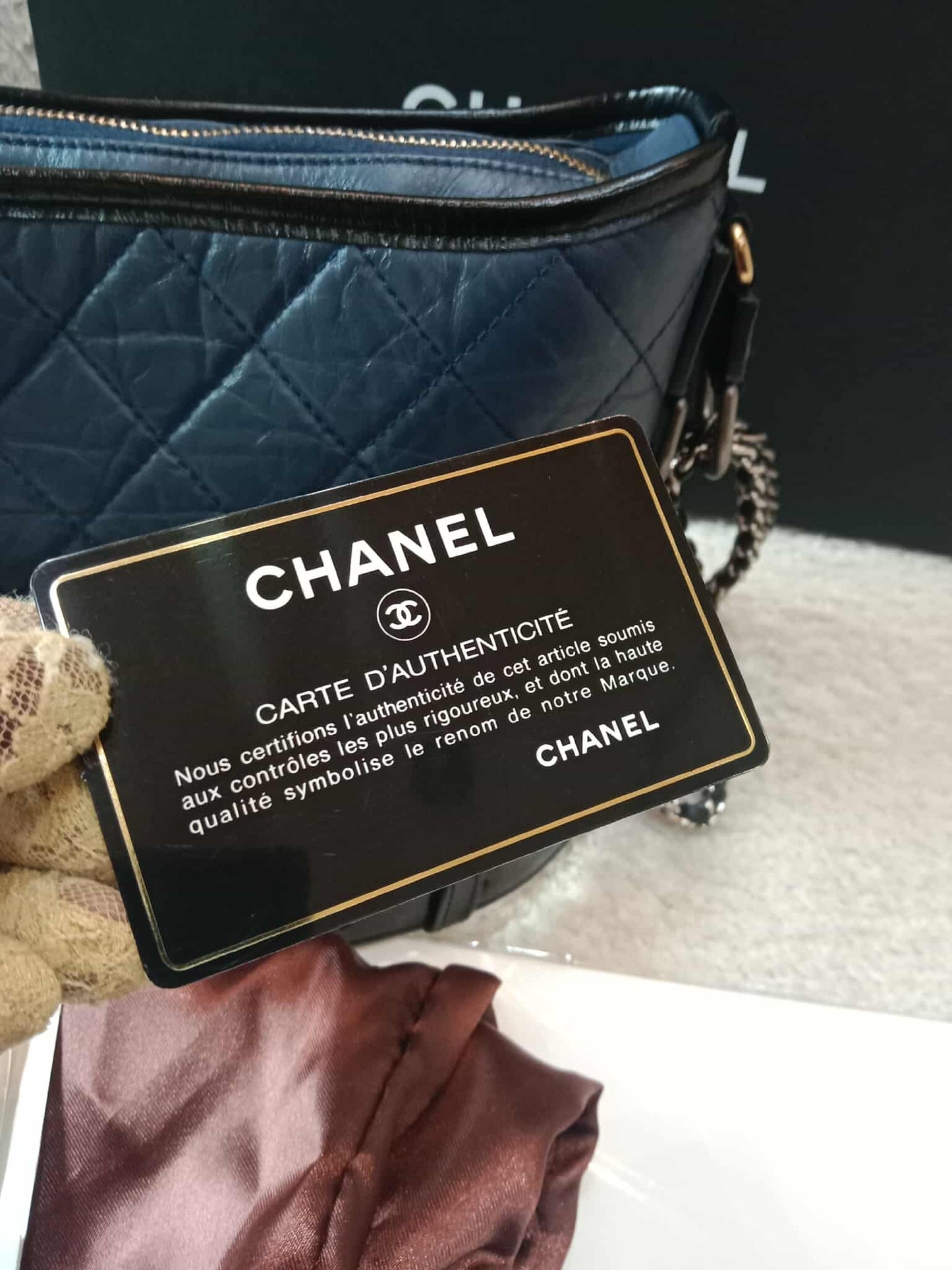 Chanel Gabrielle Hobo Bag Bicolor Blue/Black Series 29