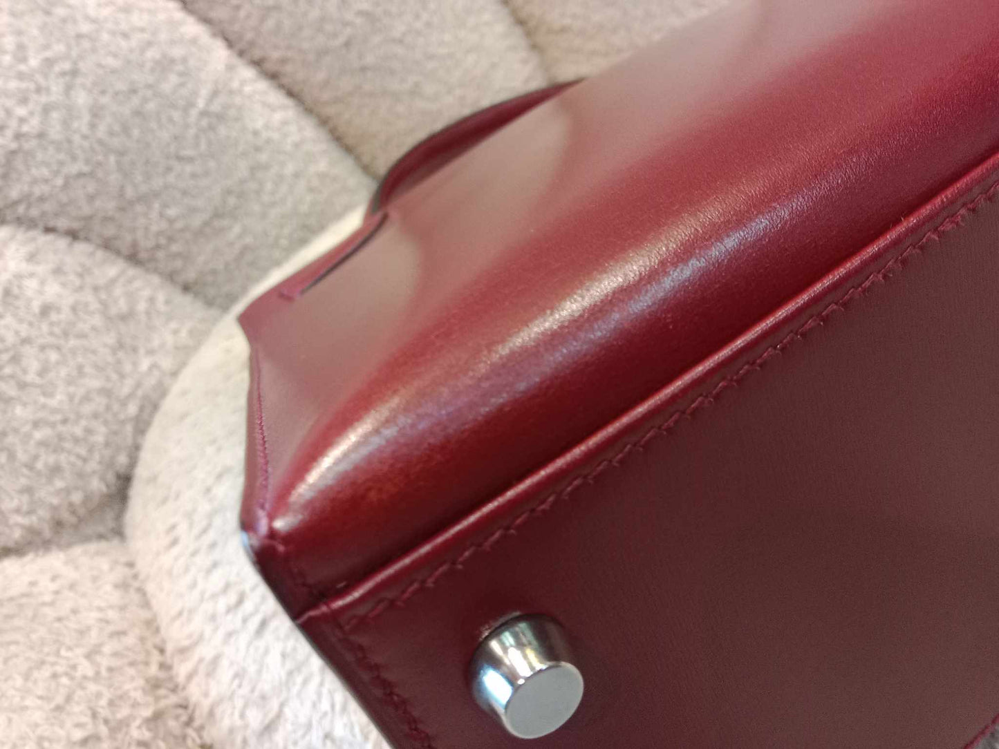 Hermes Kelly 32 Rouge Boxcalf Stamp E Square 2001