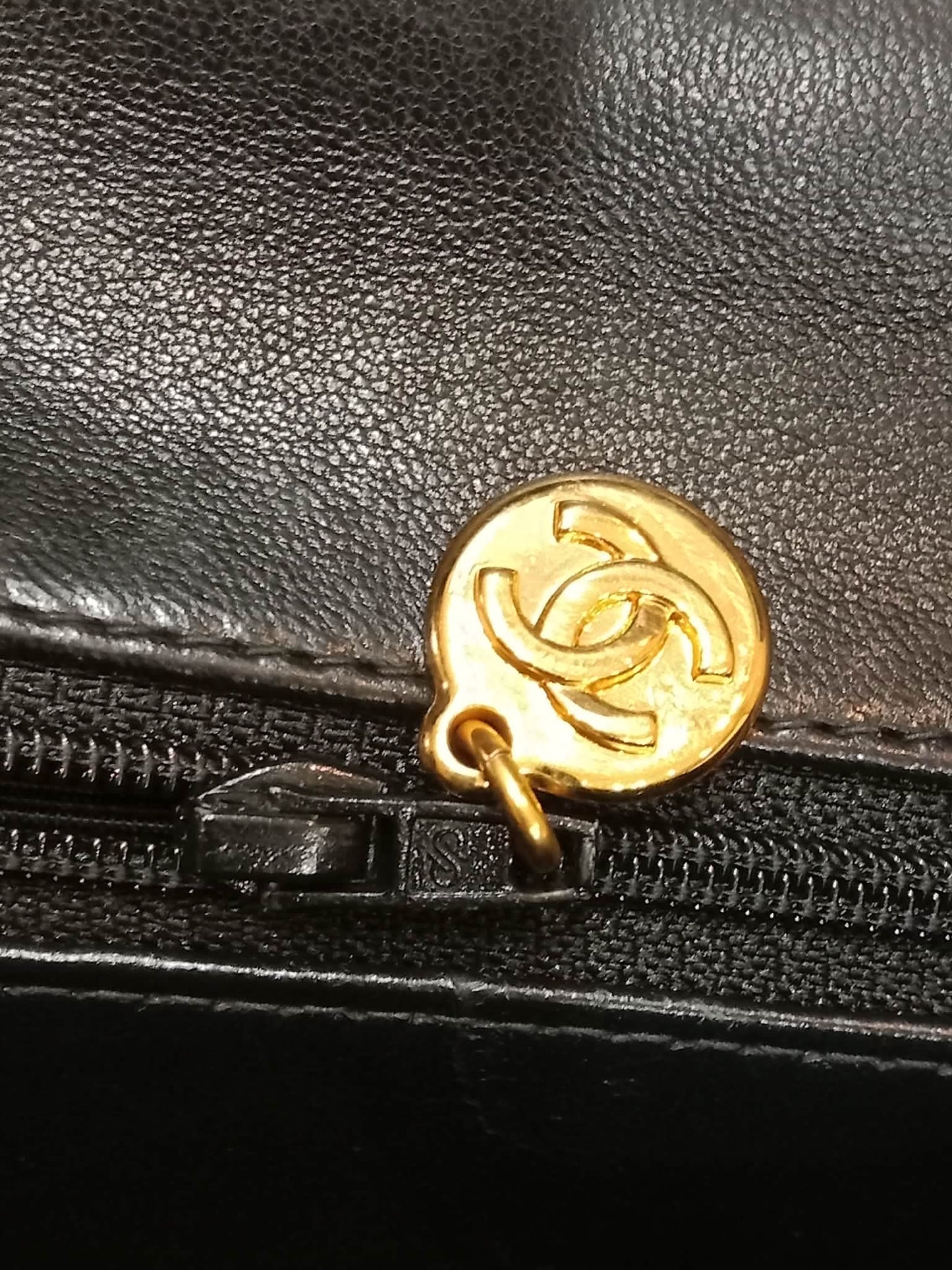 Chanel Vintage Briefcase Quilted Patent Black