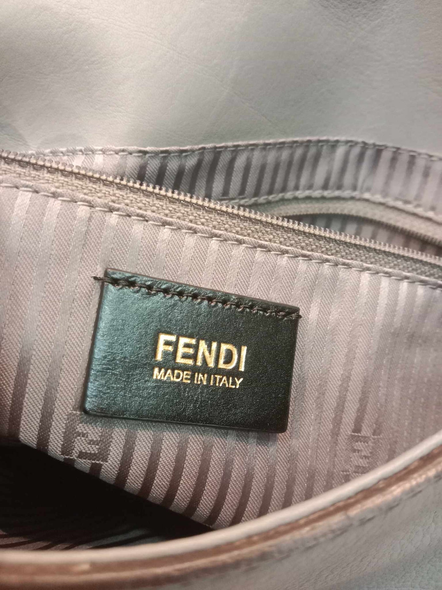 Fendi Mama Baguette Gray Shoulder Bag