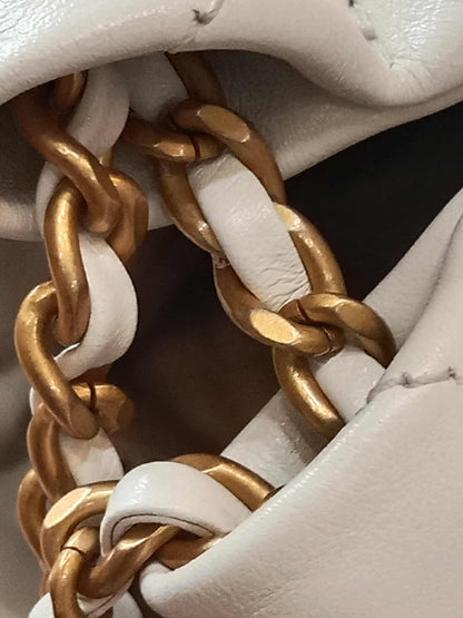 Chanel 22 Mini Tote Lambskin White Microchipped