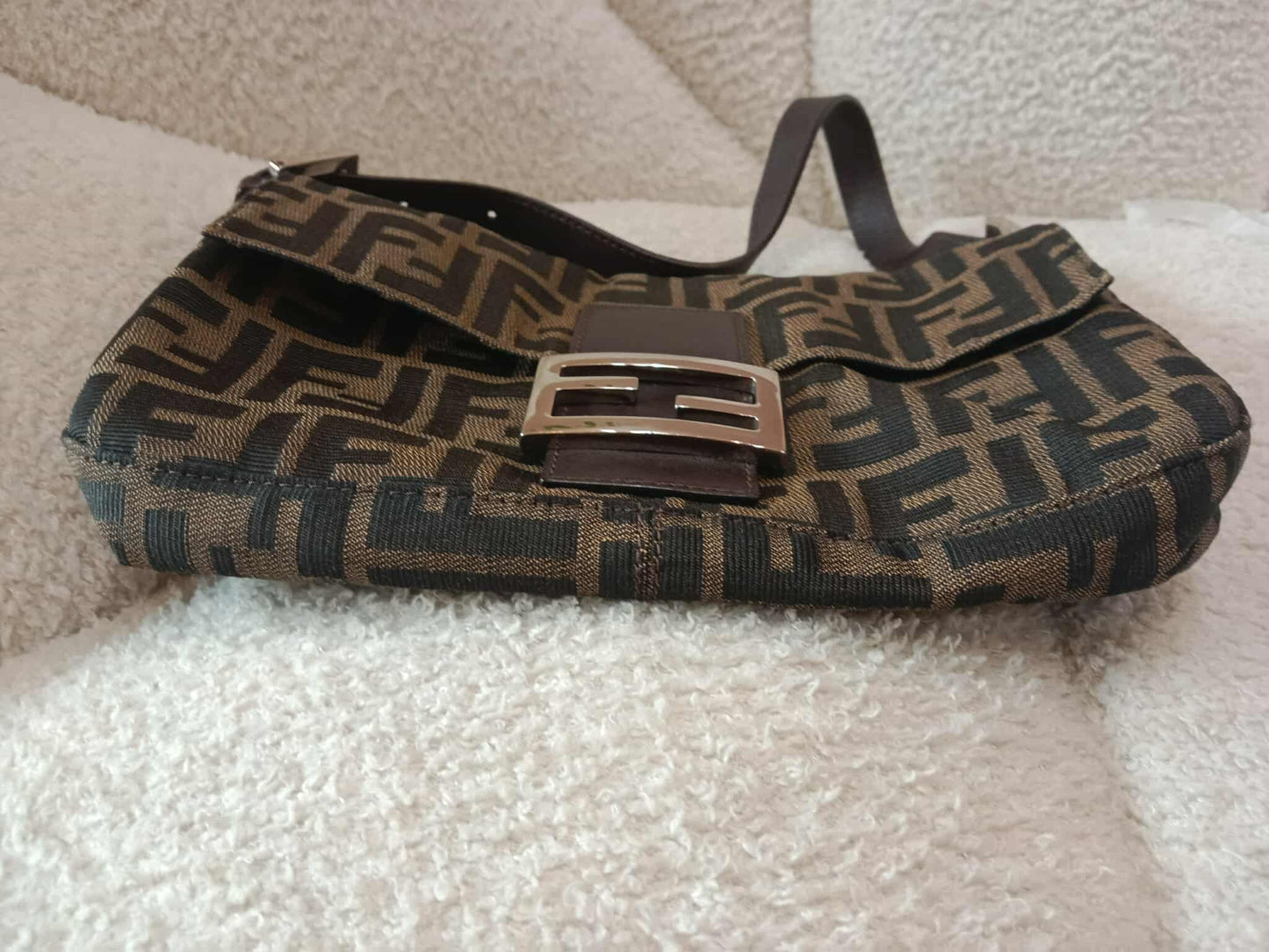 Fendi Zucca Baguette Brown Bag