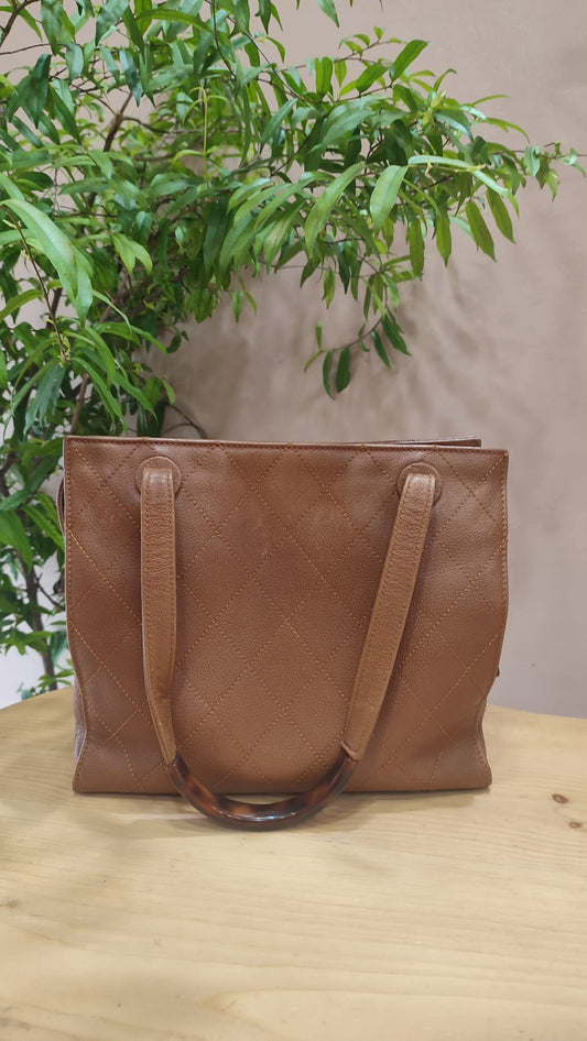 Chanel Vintage Brown Caviar Shoulder Bag Series 5