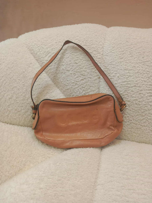 Chloe Mini Leather Shoulder Bag Brown