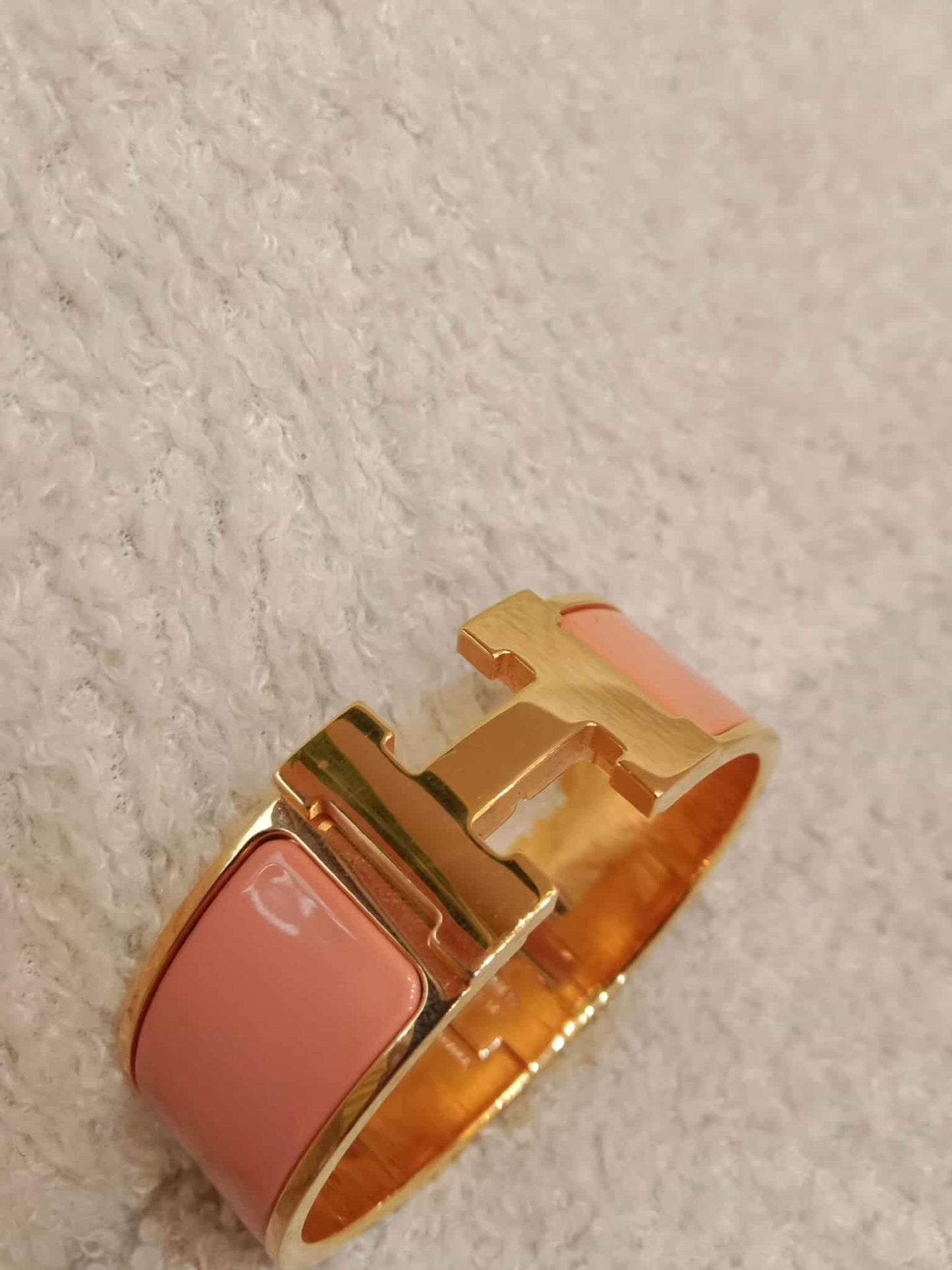Hermes Clic Clac Bracelet Peach Gold-Plated Hardware