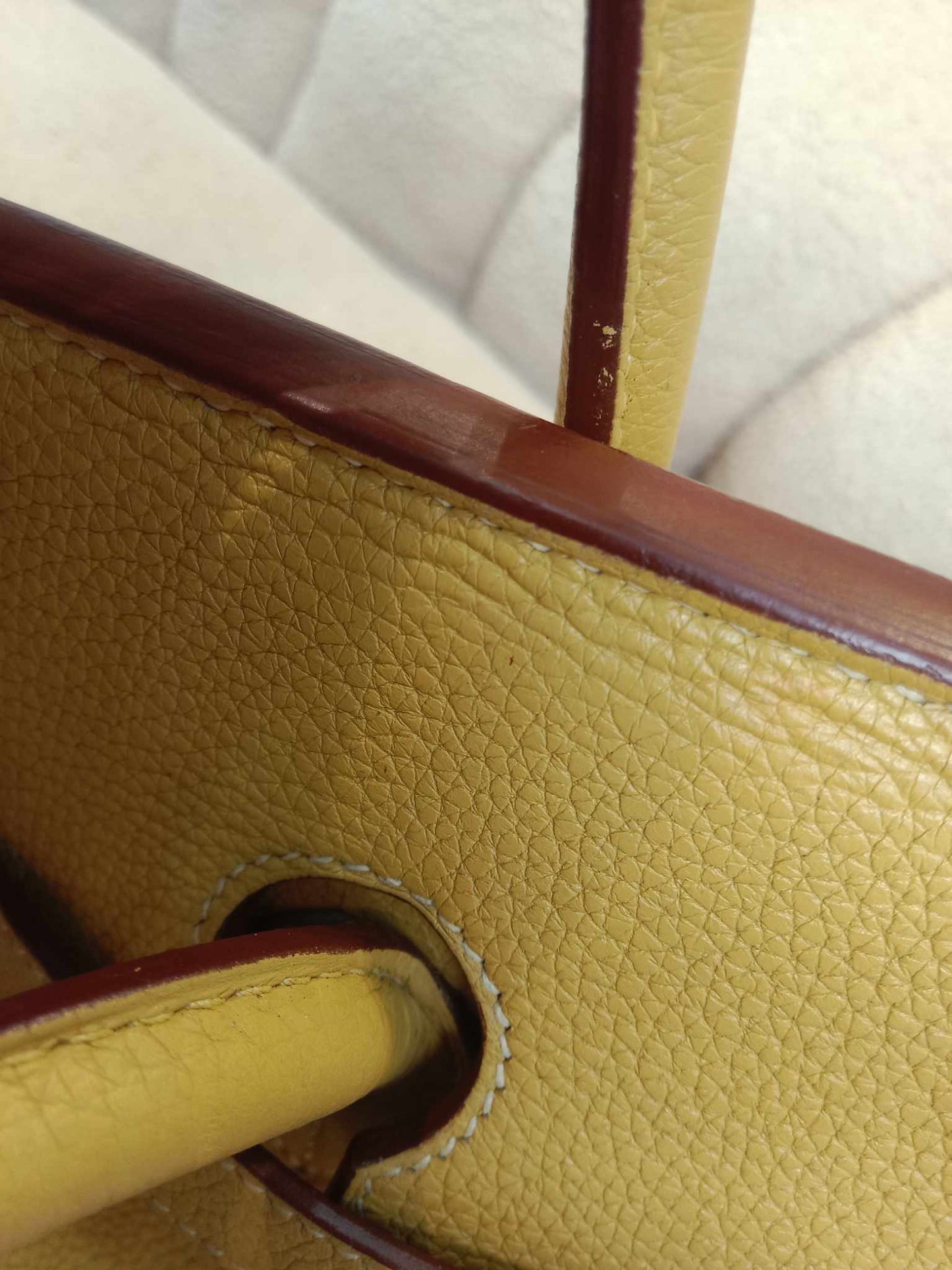 Hermes Birkin 35 Jaune Poussin Togo Stamp M Square 2009