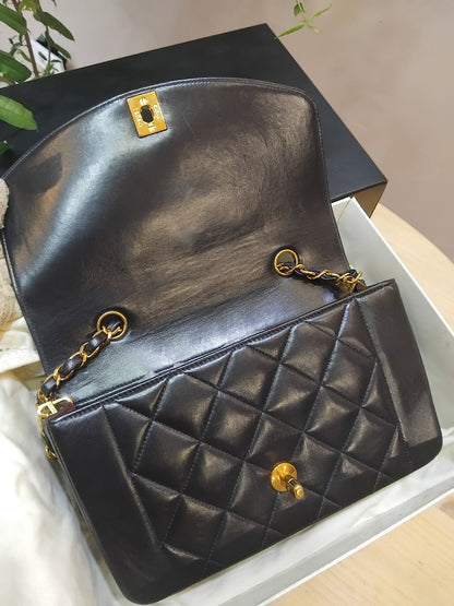 Chanel Diana Flap Bag Lambskin Black Series 3