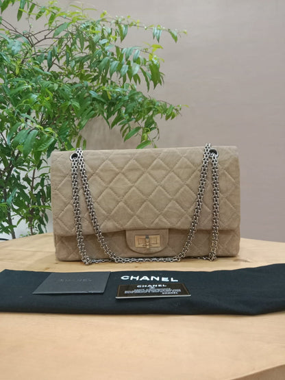 Chanel 2.55 Reissue Flap Bag Beige Suede Series 10