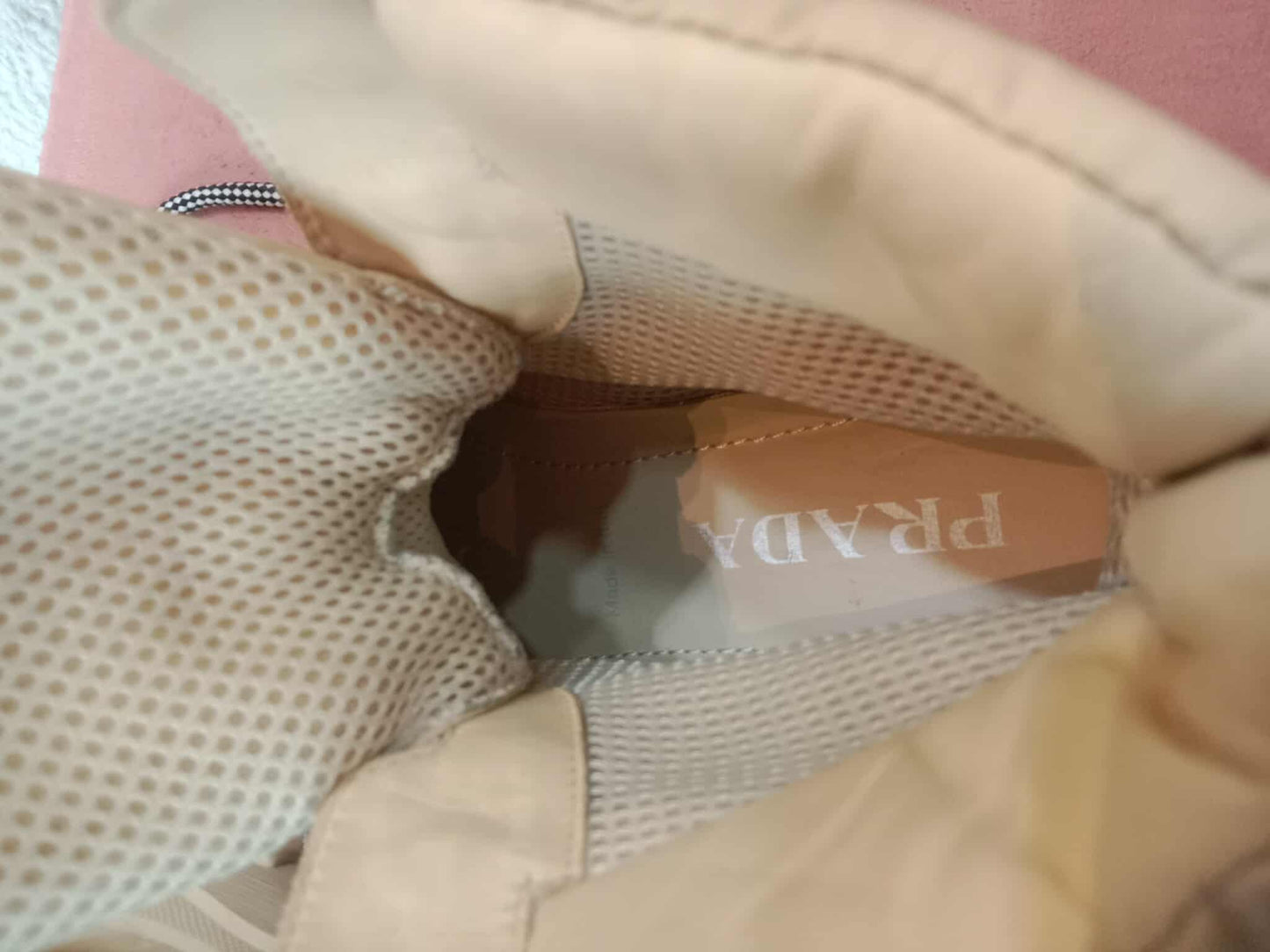 Prada Monolith Boots Beige Size 38