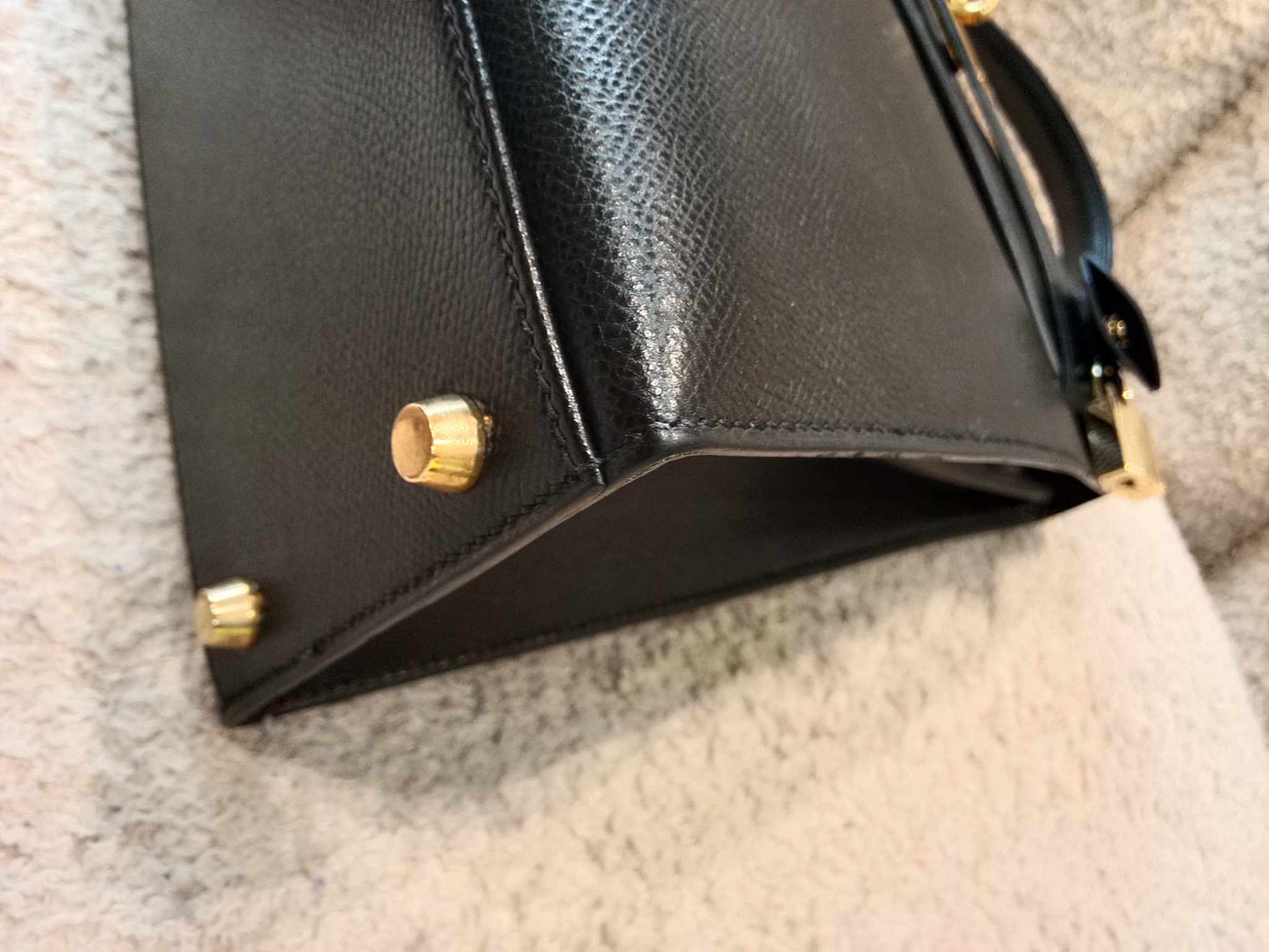 Hermes Kelly 32 Epsom Noir Stamp G Square 2003