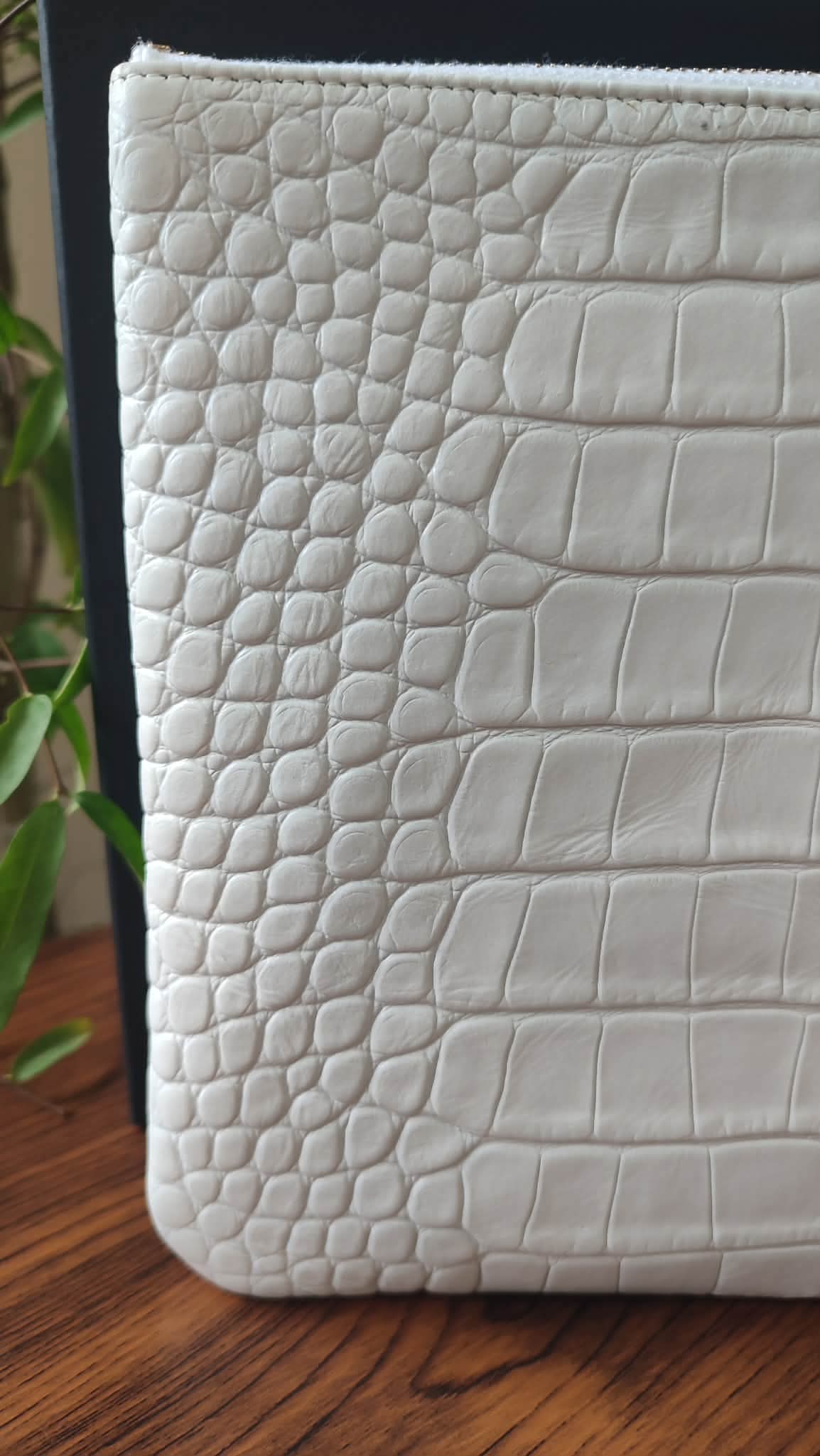 Chanel OCase Croc Embossed White Series 28