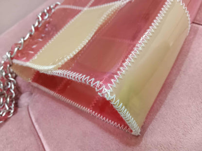 Chanel PVC Patchwork Stitched Flap Bag Beige/Pink Series 5