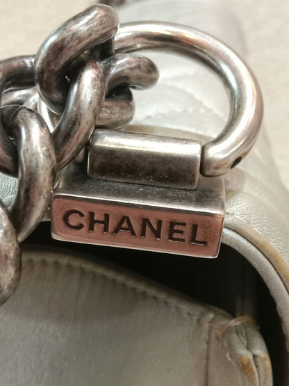 Chanel Le Boy Lambskin Old Medium Gray Series 20
