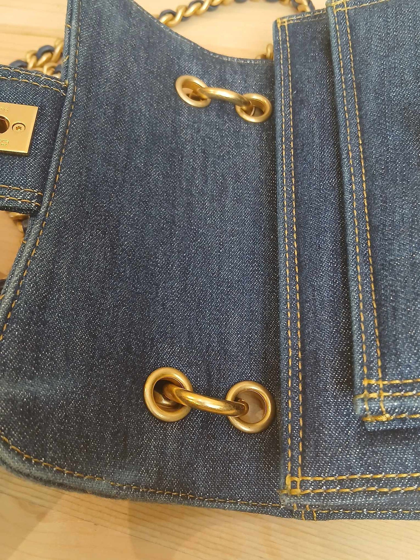 Chanel Denim Mini Flap Bag Microchipped