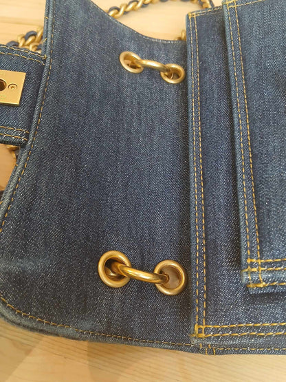 Chanel Denim Mini Flap Bag Microchipped
