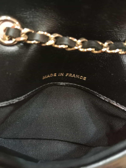 Chanel Bow Chain Belt Bag Black Lambskin Series 31