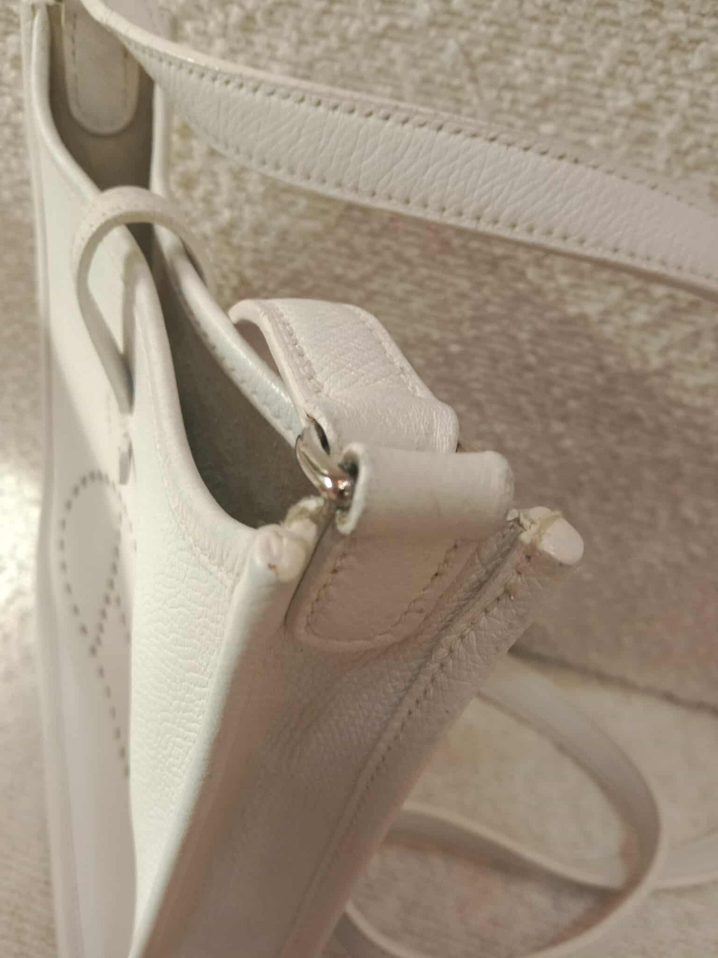 Hermes Evelyne TPM White Clemence Stamp O Square 2011