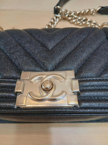 Chanel Leboy Chevron Caviar Small Black Series 29