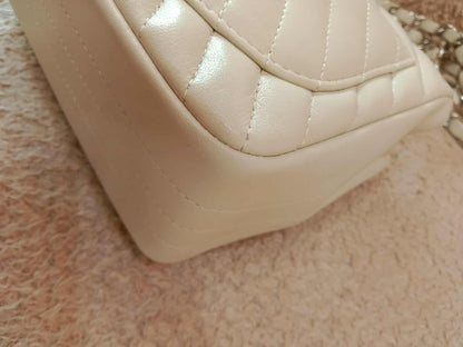 Chanel Mini Square Ivory Chevron Lambskin Series 30