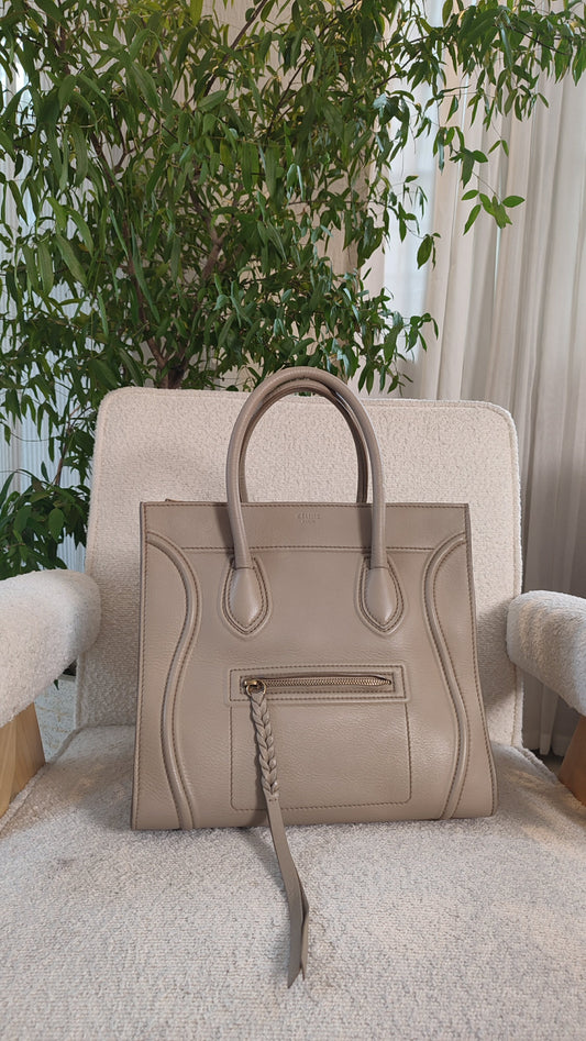 Celine Drummed Phantom Taupe Bag