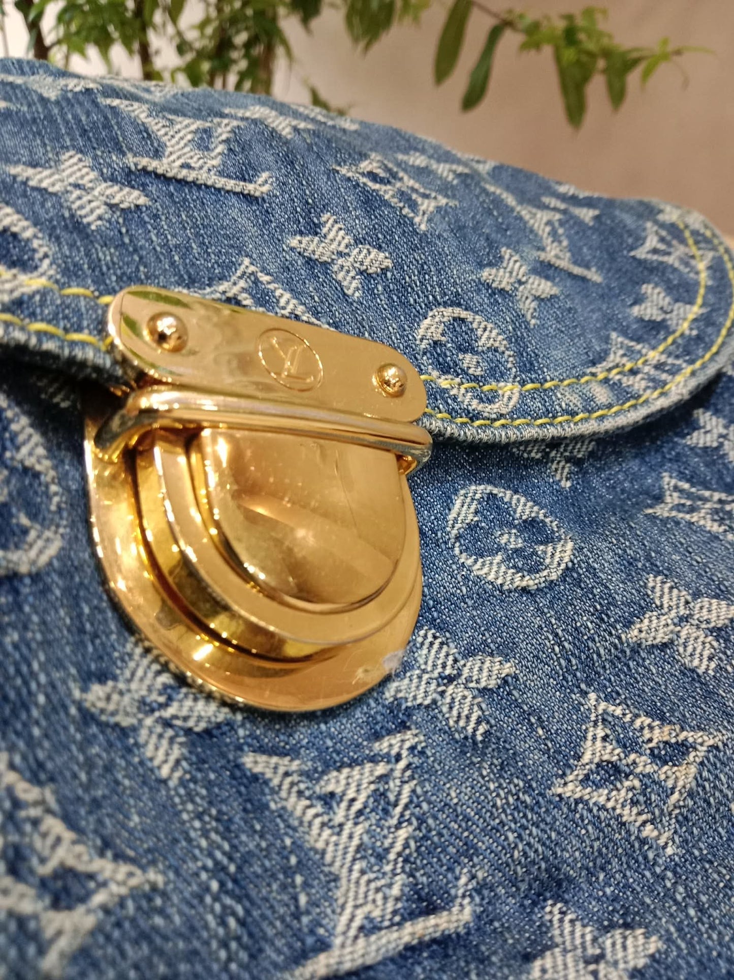 Louis Vuitton Monogram Denim Sac Plat Blue