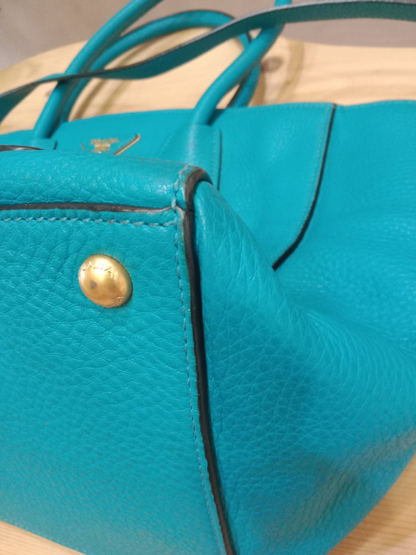 Prada Vitello Daino Turquoise Bag