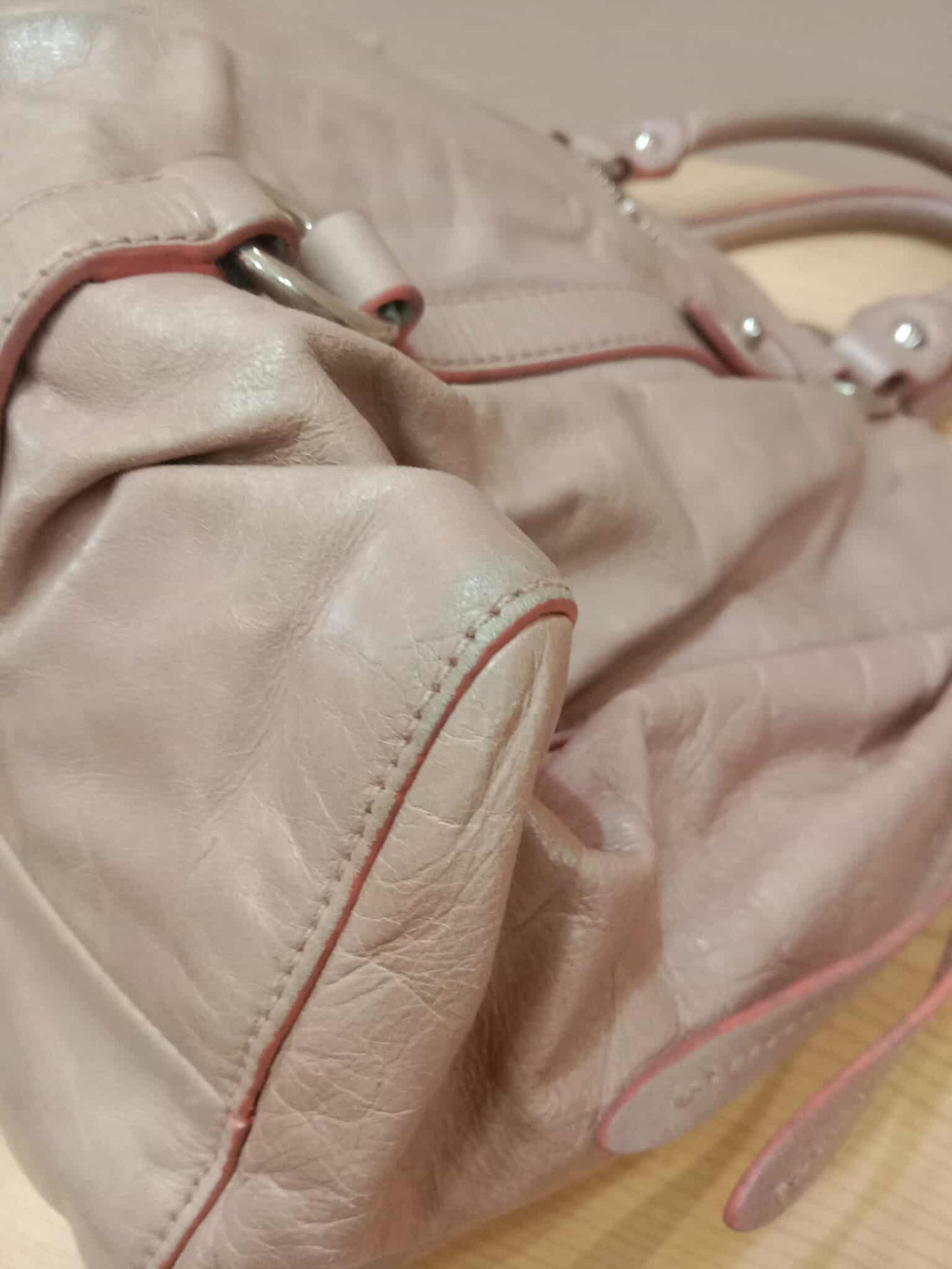 Miu Miu Light Pink Calfskin 2-Way Bag