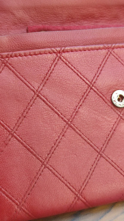 Chanel Vintage Envelope Wallet Red Lambskin Series 3