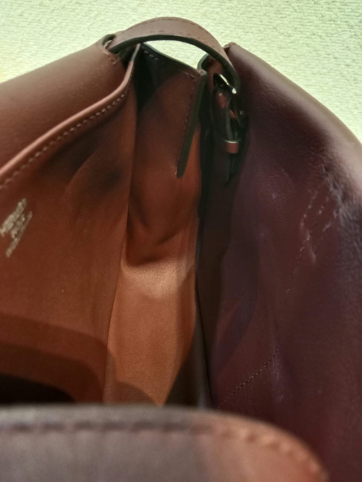 Hermes Halzan 22 Burgundy Clemence Stamp A 2017
