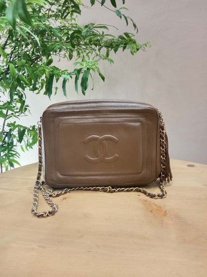 Chanel Vintage Camera Bag Lambskin Brown Series 0