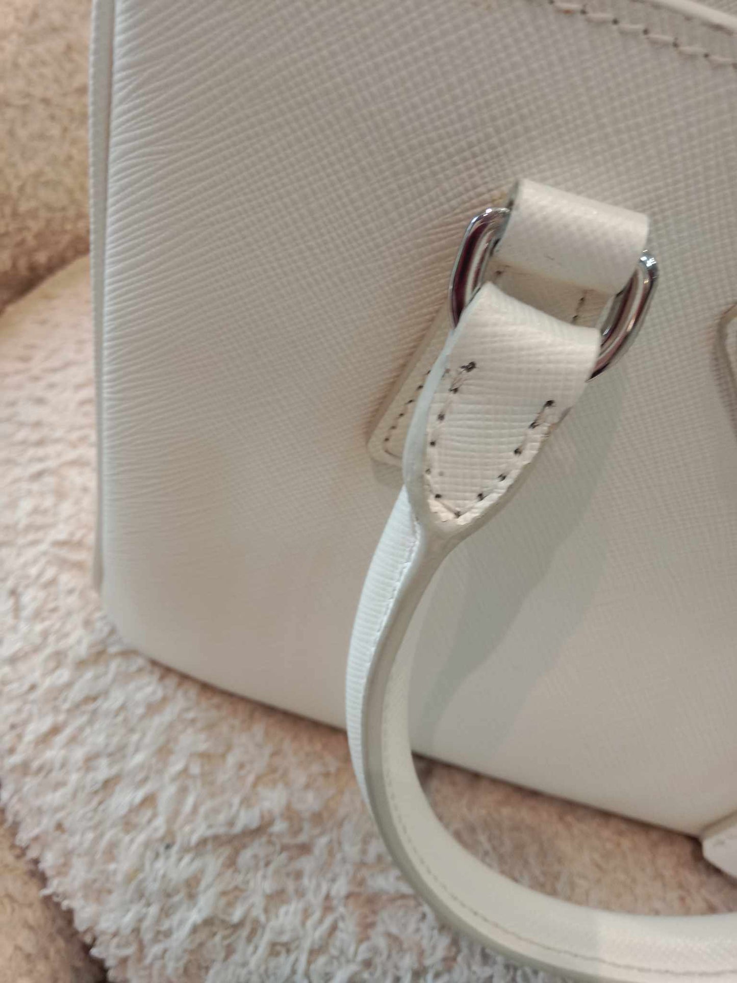 Prada Saffiano White Mini Galleria Tote