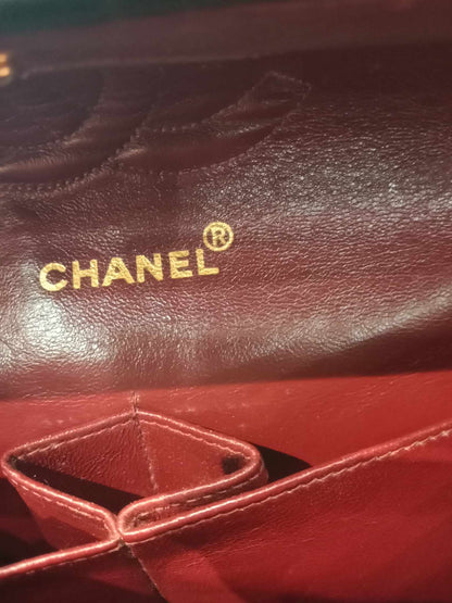 Chanel Vintage Medium Double Flap Lambskin Black Series 1