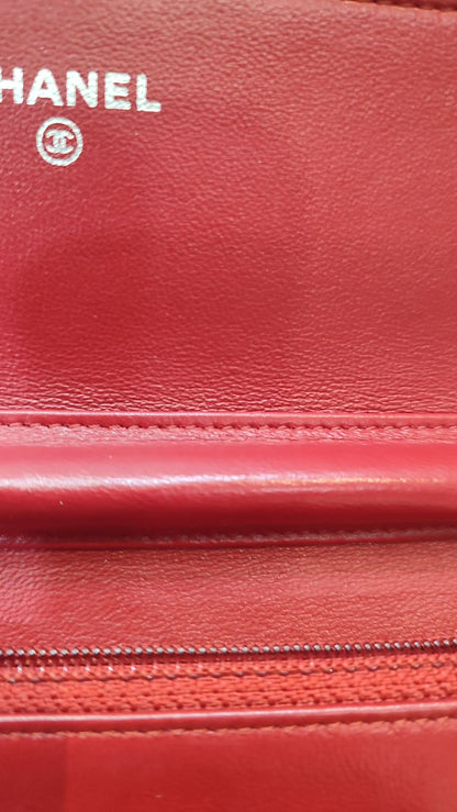 Chanel Wallet on Chain Red Lambskin Series 16