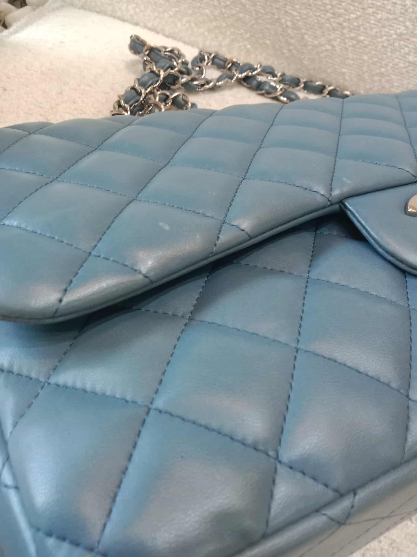 Chanel Jumbo Double Flap Lambskin Blue Series16