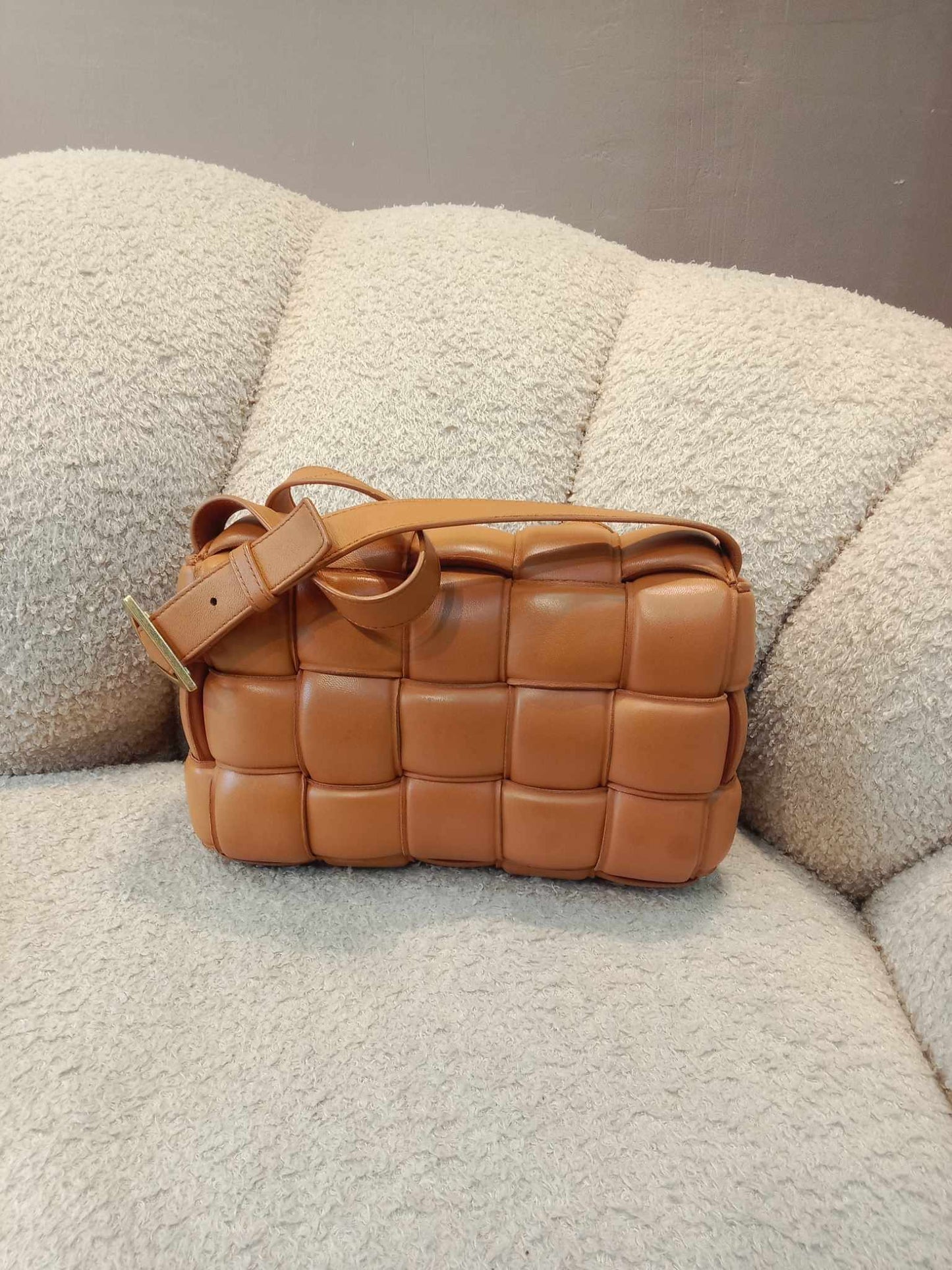 Bottega Veneta Padded Cassette Caramel Crossbody Bag