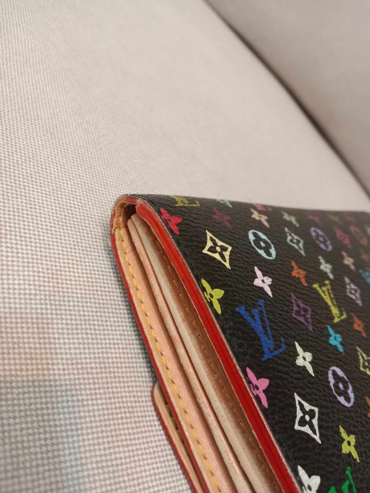 Louis Vuitton Multicolor Black Long Button Wallet