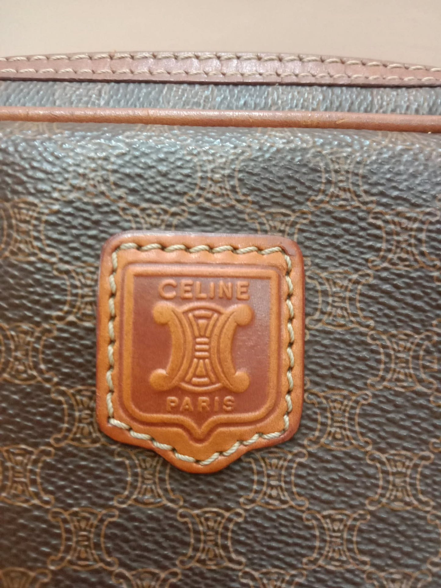 Celine Macadam Coated Canvas Camera Bag Brown