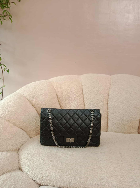 Chanel Reissue Mademoiselle Double Flap Black Calfskin Series 14