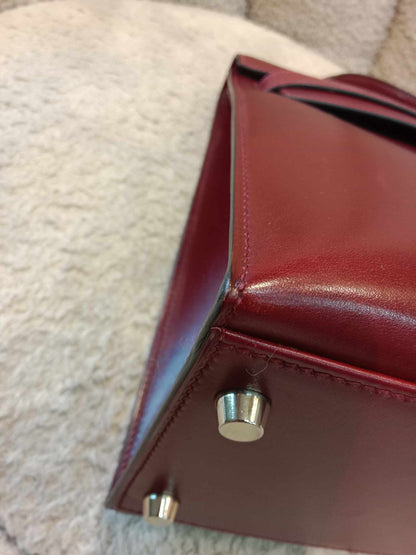 Hermes Kelly 32 Rouge Boxcalf Stamp E Square 2001